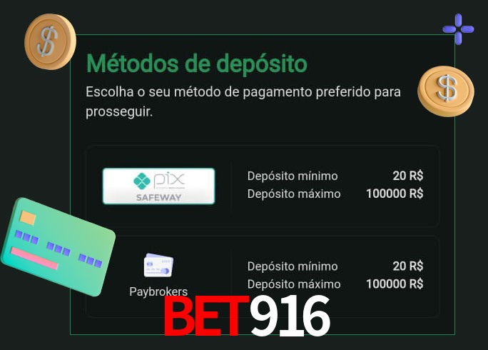 O cassino bet916 oferece uma grande variedade de métodos de pagamento