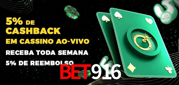 Promoções do cassino ao Vivo bet916